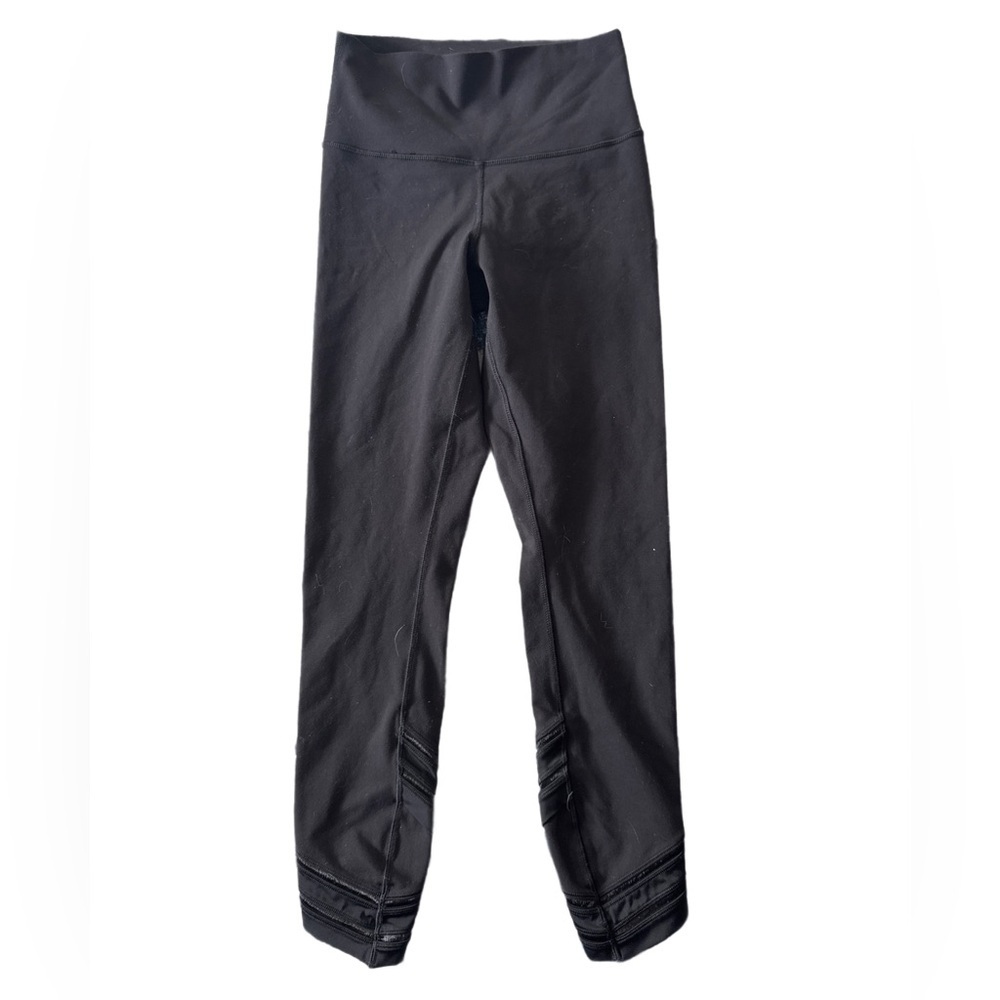 Lululemon Black Angled Mesh Hem Leggings 4